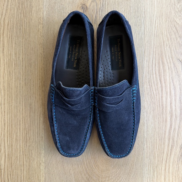 To Boot New York by Adam Derrick Blue Suede Driving Loafer - Picture 1 of 6